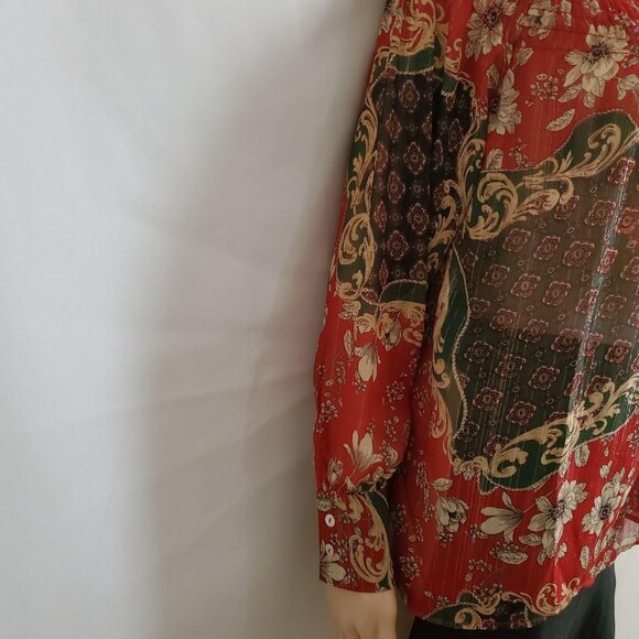 RD & KOKO Women's Long Sleeve Embroidered Fringe Kimono Blouse Size Small NWT - Picture 7 of 13